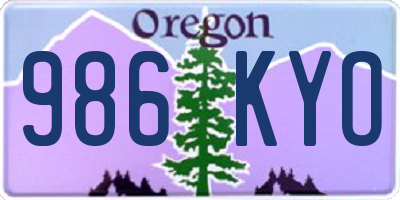 OR license plate 986KYO