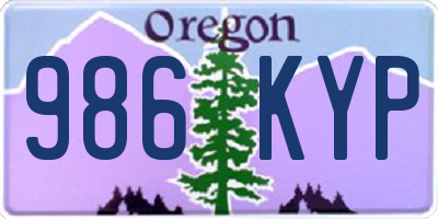 OR license plate 986KYP