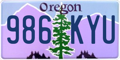 OR license plate 986KYU