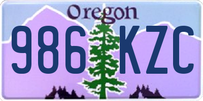 OR license plate 986KZC