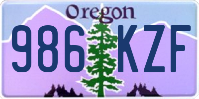 OR license plate 986KZF