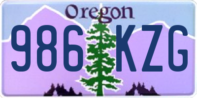 OR license plate 986KZG