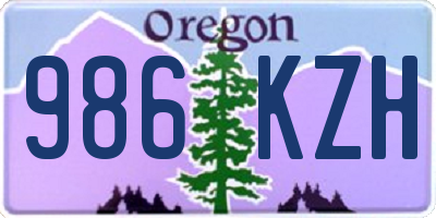 OR license plate 986KZH