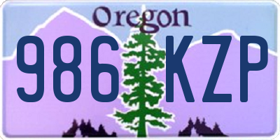 OR license plate 986KZP