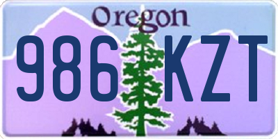 OR license plate 986KZT