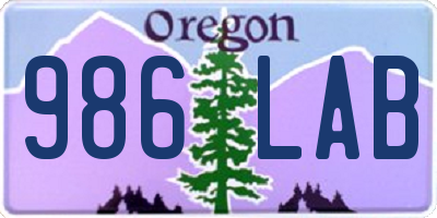 OR license plate 986LAB