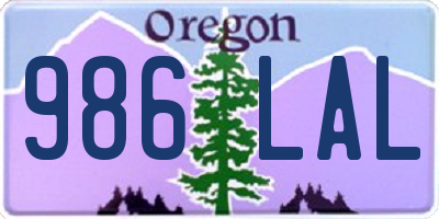 OR license plate 986LAL
