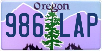OR license plate 986LAP