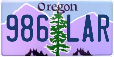 OR license plate 986LAR