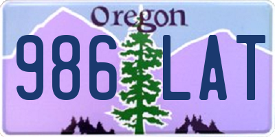OR license plate 986LAT