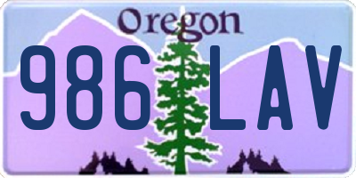 OR license plate 986LAV