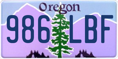 OR license plate 986LBF