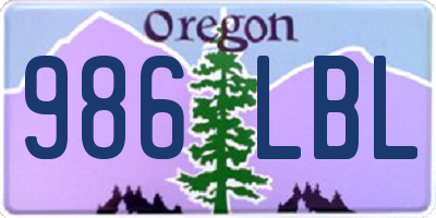 OR license plate 986LBL