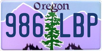 OR license plate 986LBP
