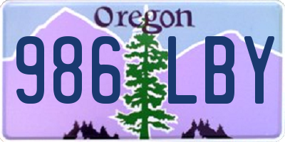 OR license plate 986LBY