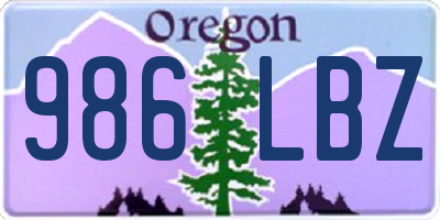 OR license plate 986LBZ