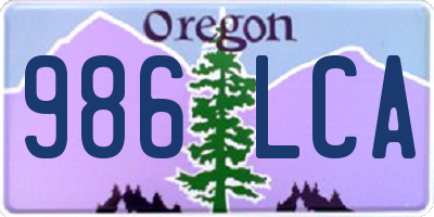 OR license plate 986LCA