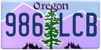 OR license plate 986LCB