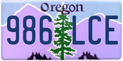 OR license plate 986LCE