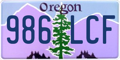 OR license plate 986LCF