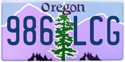 OR license plate 986LCG