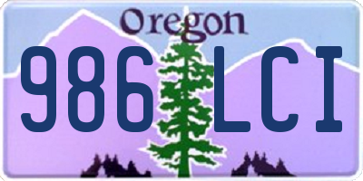 OR license plate 986LCI