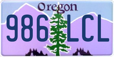 OR license plate 986LCL