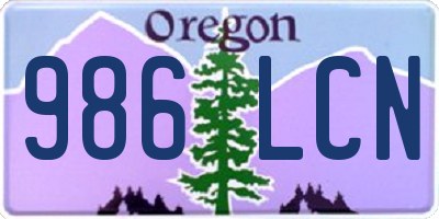 OR license plate 986LCN