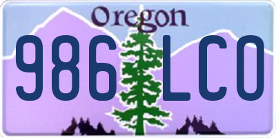 OR license plate 986LCO