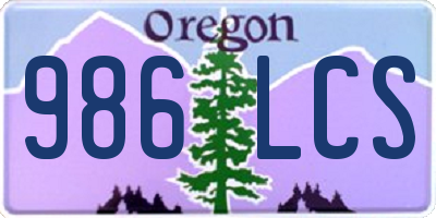 OR license plate 986LCS