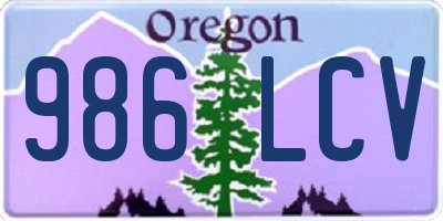 OR license plate 986LCV