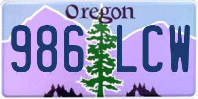 OR license plate 986LCW
