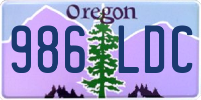 OR license plate 986LDC