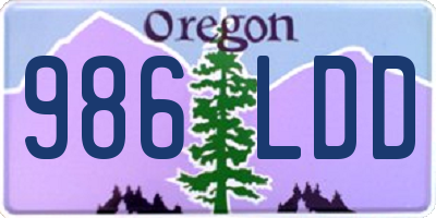 OR license plate 986LDD