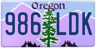 OR license plate 986LDK
