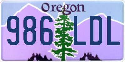 OR license plate 986LDL