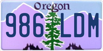 OR license plate 986LDM