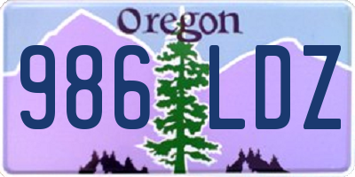 OR license plate 986LDZ