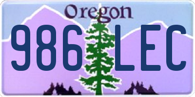 OR license plate 986LEC