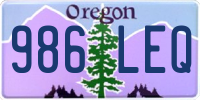 OR license plate 986LEQ