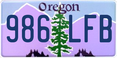 OR license plate 986LFB