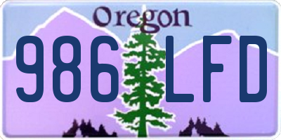 OR license plate 986LFD
