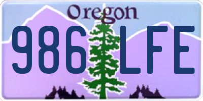 OR license plate 986LFE