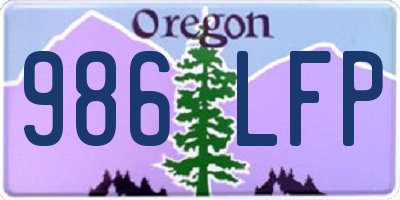 OR license plate 986LFP