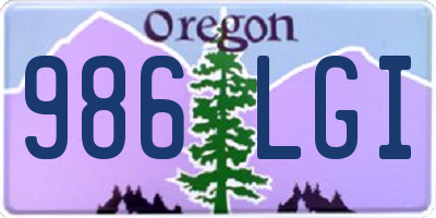 OR license plate 986LGI