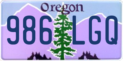 OR license plate 986LGQ
