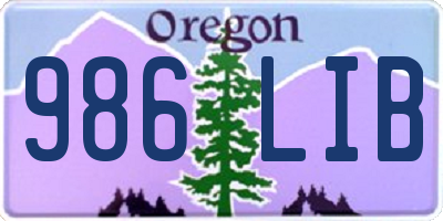 OR license plate 986LIB