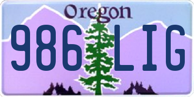 OR license plate 986LIG