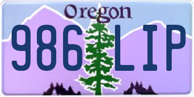OR license plate 986LIP