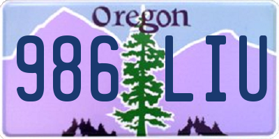 OR license plate 986LIU